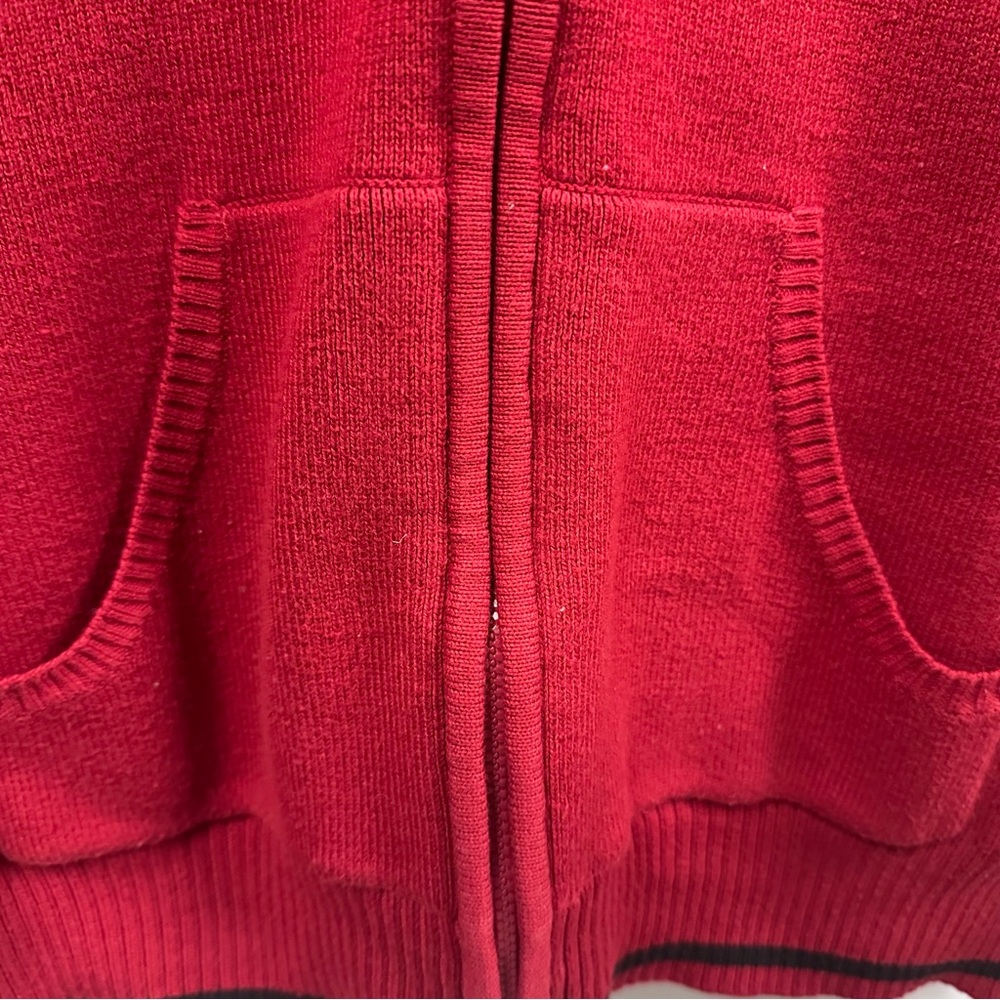 Vintage SJB Active by St Johns Bay Red Black Full Zip Cardigan Hooded Sweater M - Picture 4 of 10
